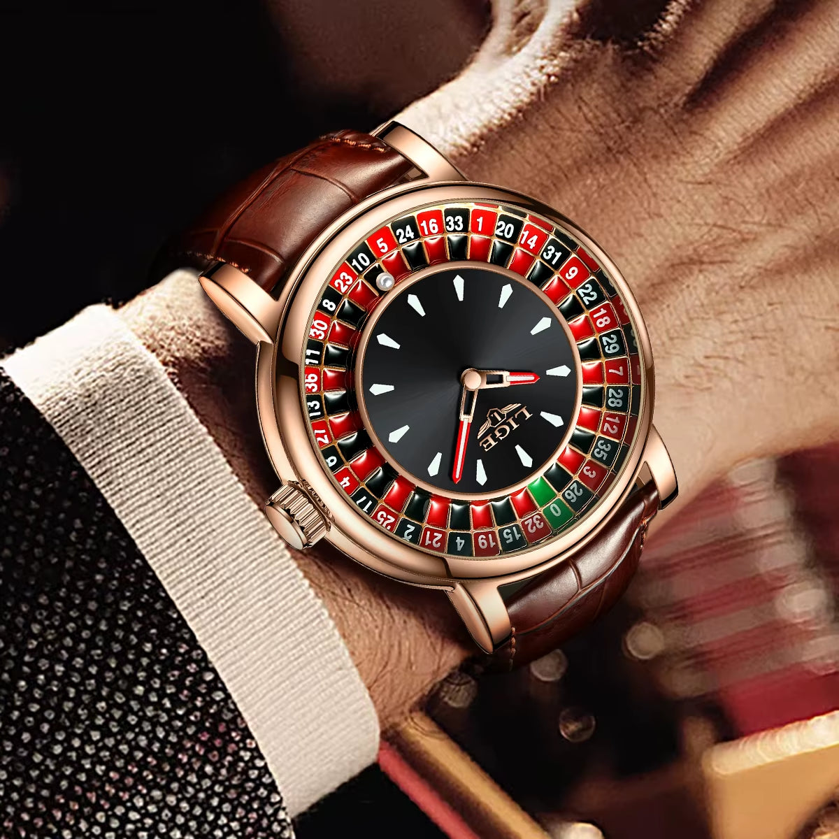 Luxury Men's Roulette-Style Watch