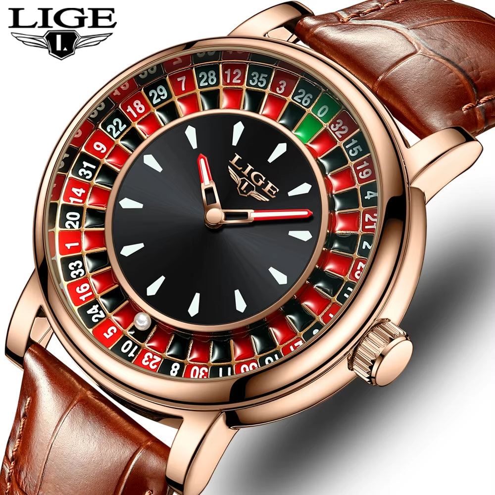 Luxury Men's Roulette-Style Watch