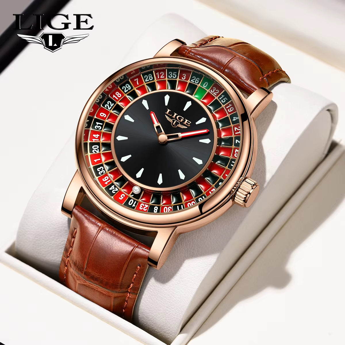 Luxury Men's Roulette-Style Watch