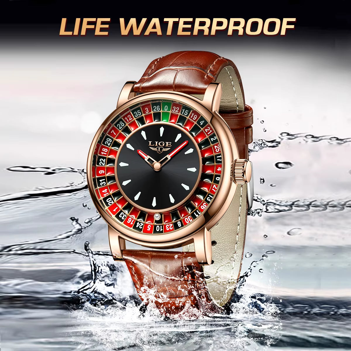 Luxury Men's Roulette-Style Watch