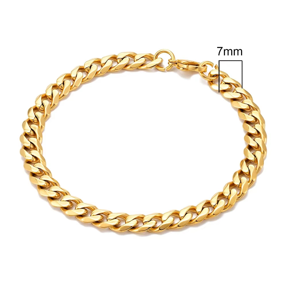PULSERA MINIMALISTA DE ACERO INOXIDABLE | CADENA CUBANA UNISEX