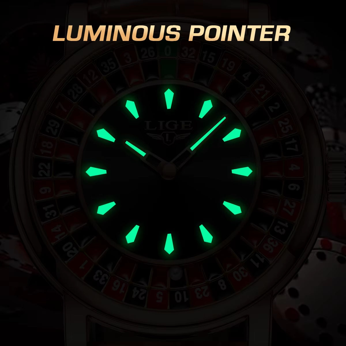 Luxury Men's Roulette-Style Watch
