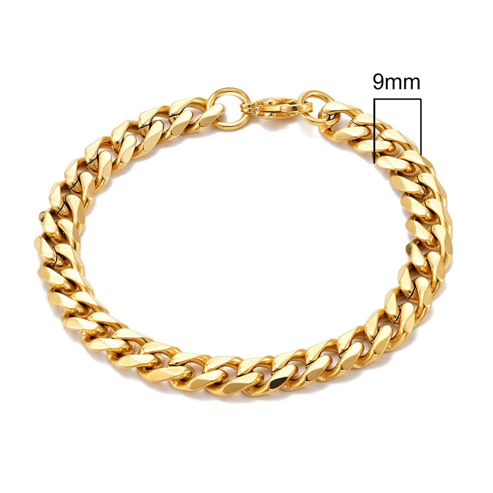 PULSERA MINIMALISTA DE ACERO INOXIDABLE | CADENA CUBANA UNISEX