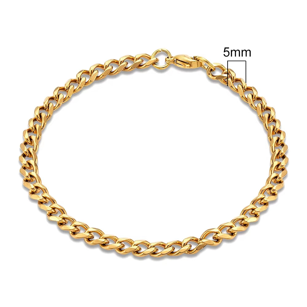 PULSERA MINIMALISTA DE ACERO INOXIDABLE | CADENA CUBANA UNISEX