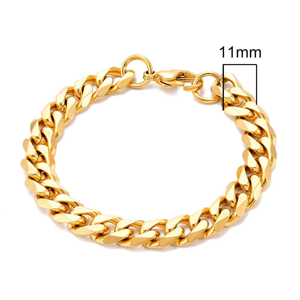PULSERA MINIMALISTA DE ACERO INOXIDABLE | CADENA CUBANA UNISEX
