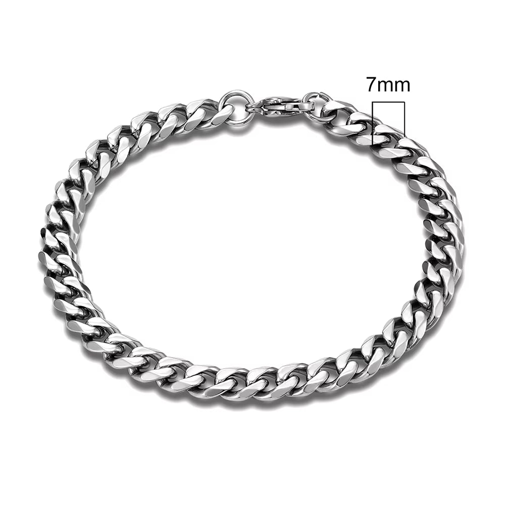 PULSERA MINIMALISTA DE ACERO INOXIDABLE | CADENA CUBANA UNISEX